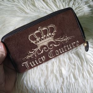🎀 Juicy Couture Logo Brown Velvet Velour Wallet